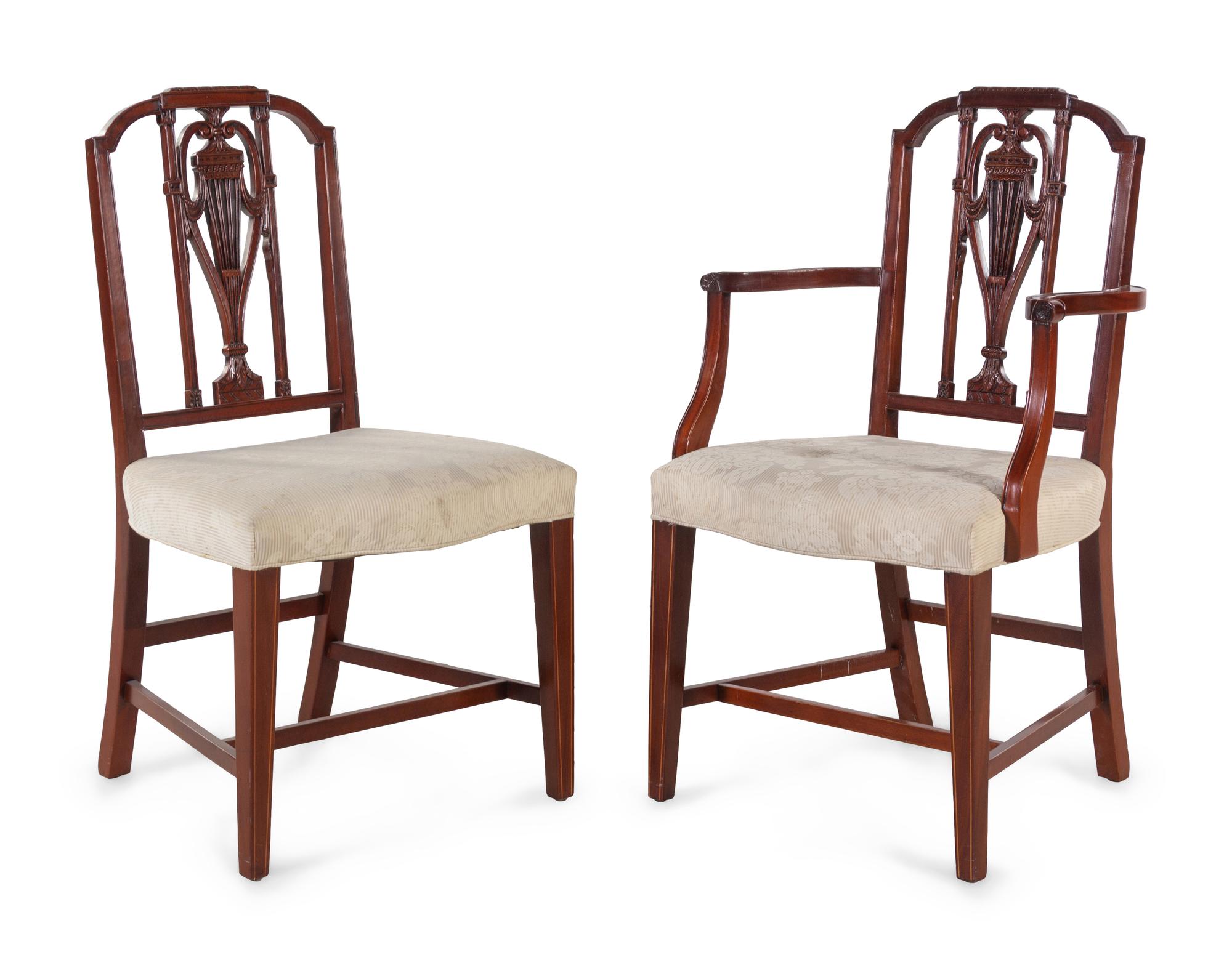 A Set of Eight George III Style Mahogany Dining Chairs — HICKORY CHAIR