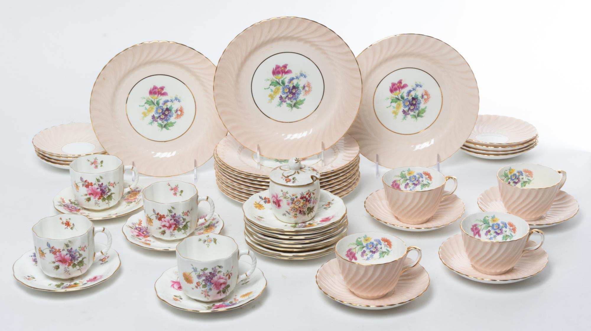 Two English Partial Porcelain Services Diameter of first saucer 5 1/2 inches. — 20TH CENTURY