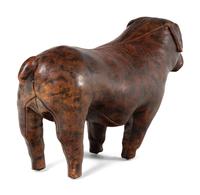 An Omersa and Co. Leather Bulldog Footstool
