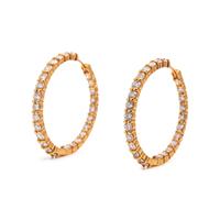 Roberto Coin, Diamond and Yellow Gold Inside Out Hoop Earrings