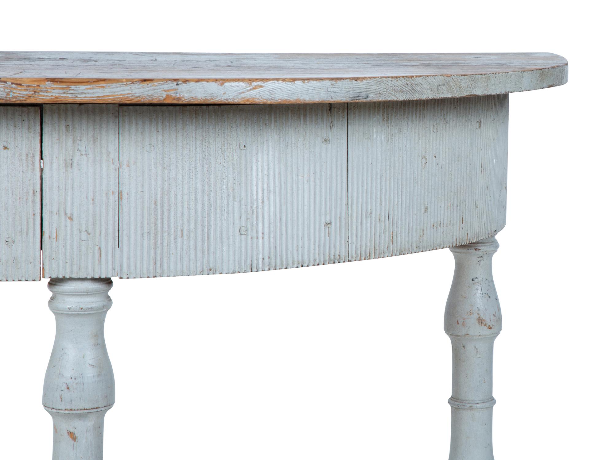 A Swedish Painted Demilune Console Table