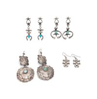 Navajo Silver and Turquoise Earrings