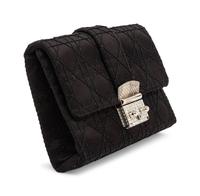 Christian Dior, Black Satin New Lock Clutch