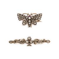 ANTIQUE, COLLECTION OF DIAMOND AND GEMSTONE PINS