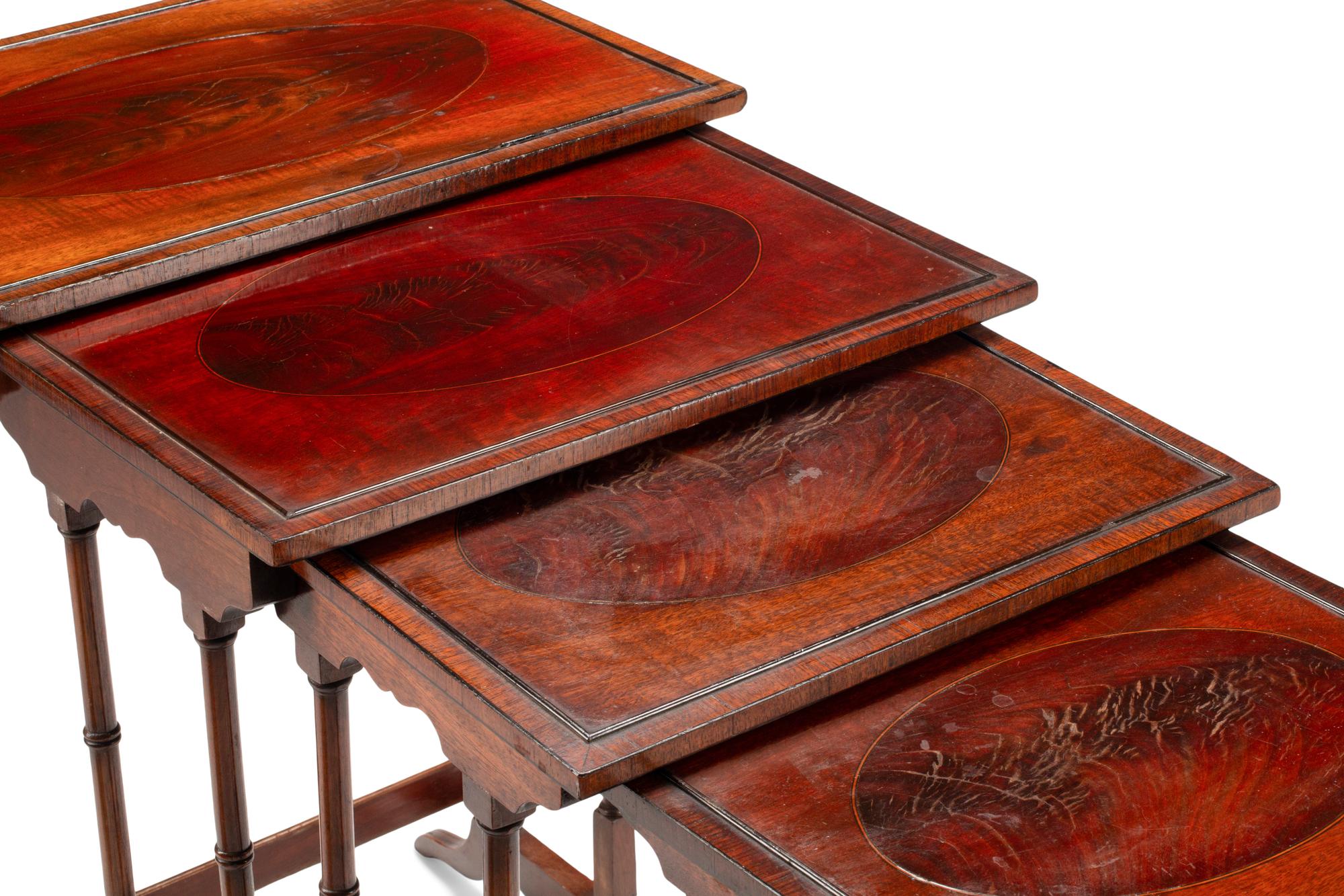 An English Marquetry Four-Stack Table