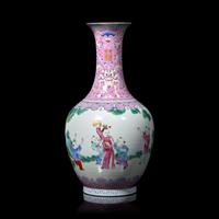 A Chinese Famille Rose Porcelain 'Boys' Vase 粉彩嬰戲賞瓶