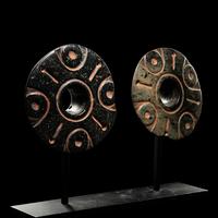 Two Maya Jade Earspools