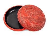A Chinese Carved Red Lacquer Circular Covered Box