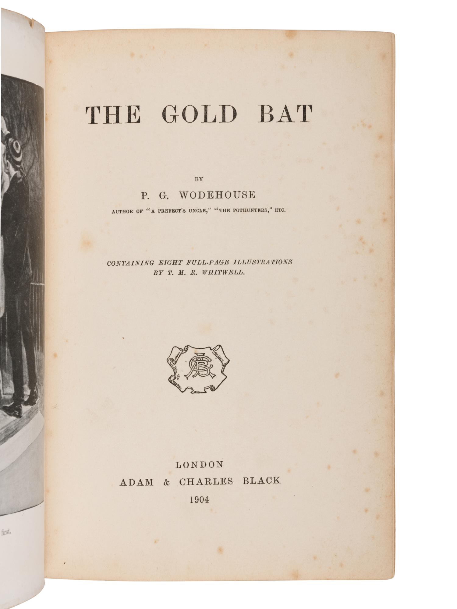 WODEHOUSE, P.G. (1881-1975). The Gold Bat . London: Adam & Charles Black, 1904.