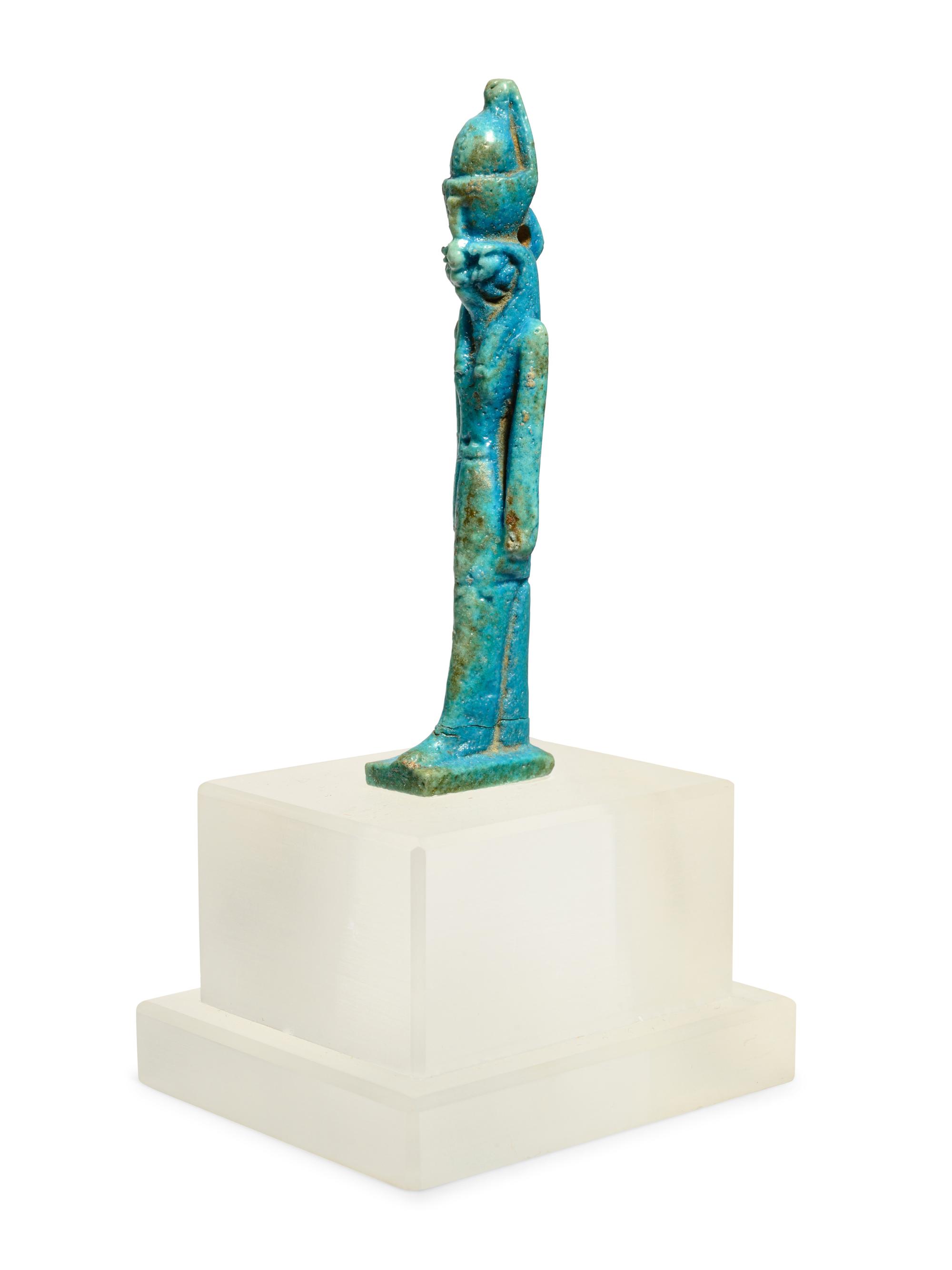 An Egyptian Faience Horus with White Crown