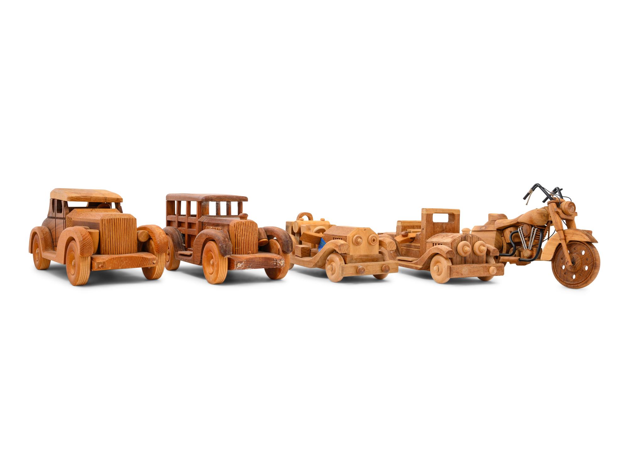 Five American Wood Models of Vehicles by Anthony Aweeky
