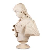 An Italian Carved Alabaster Figure of a Young Lady