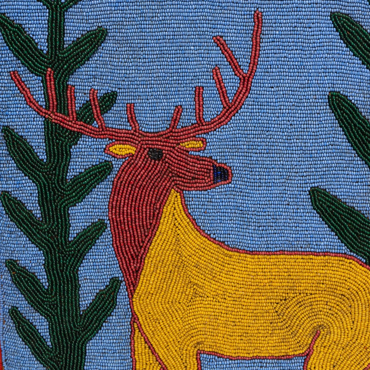 Plateau Beaded Bag, with Stag