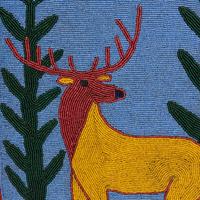 Plateau Beaded Bag, with Stag
