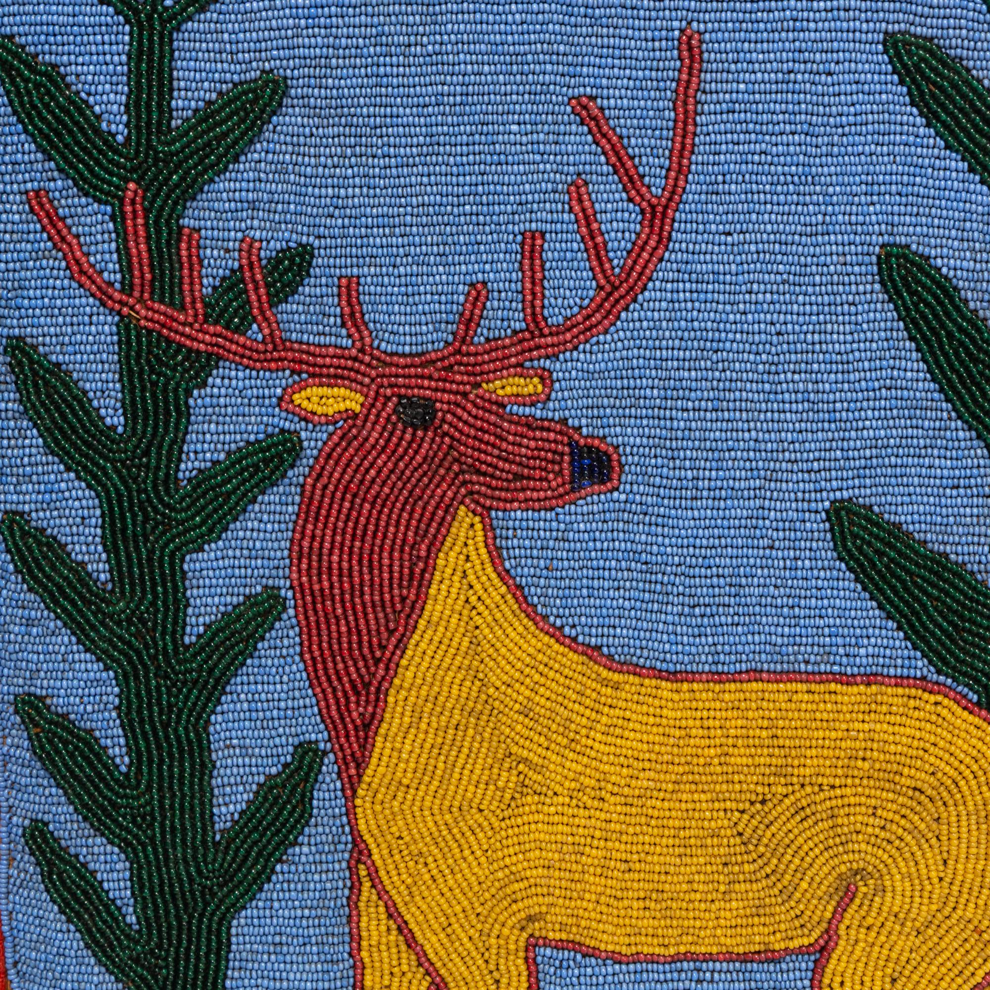 Plateau Beaded Bag, with Stag