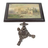 An English Victorian Painted Slate Top Table Height 30 x width 24 3/4 x depth 18 1/2 inches. — 19TH CENTURY