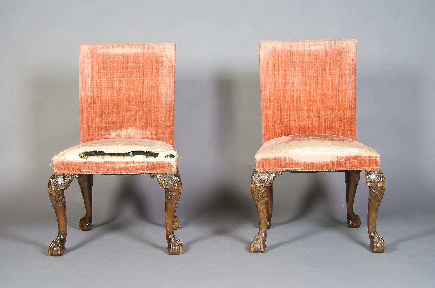 A Pair of George II Style Side Chairs, Height 40 inches.