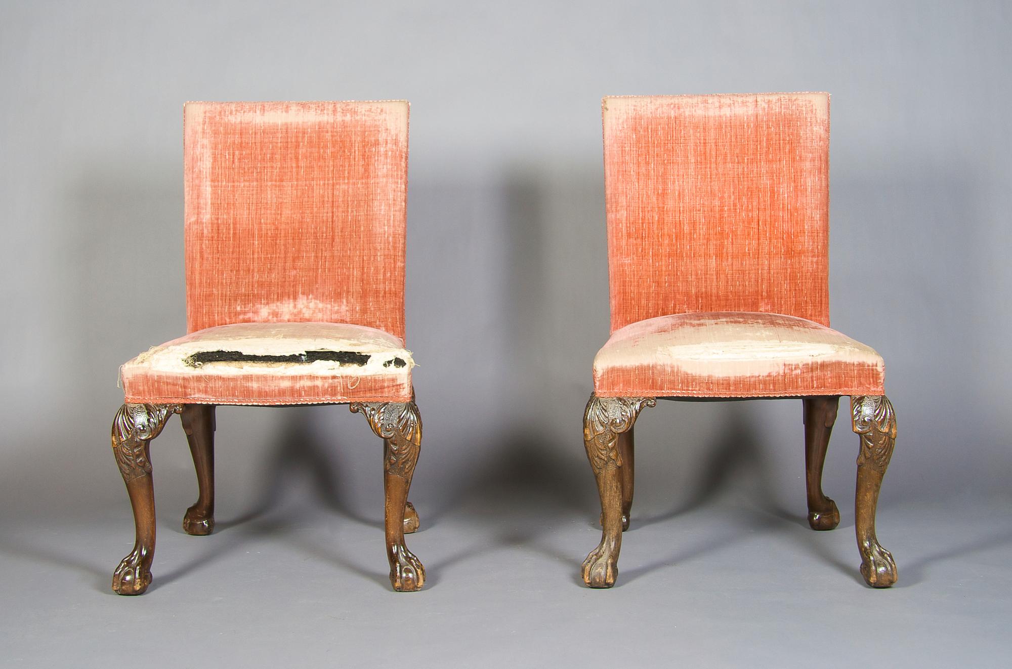 A Pair of George II Style Side Chairs, Height 40 inches.