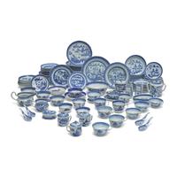 A Large and Assorted Group of Eighty-Eight Chinese Export Porcelain Canton and Nanking Tablewares