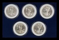 Two Sets of World War II Era Five-Coin Mint Sets — 1941-1945