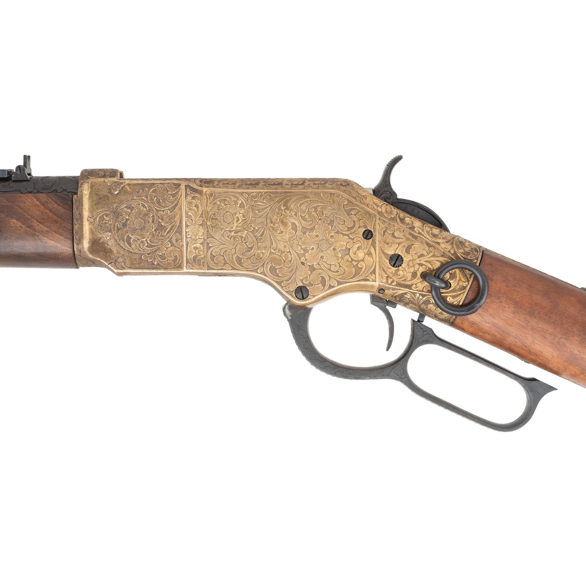 **Early Hand Engraved Navy Arms Model 1866 Yellowboy in .44 WCF