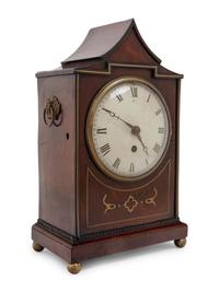 A Regency Brass Inlaid Mahogany Bracket Clock