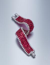Oscar Heyman & Brothers, Invisibly-Set Ruby and Diamond Bracelet