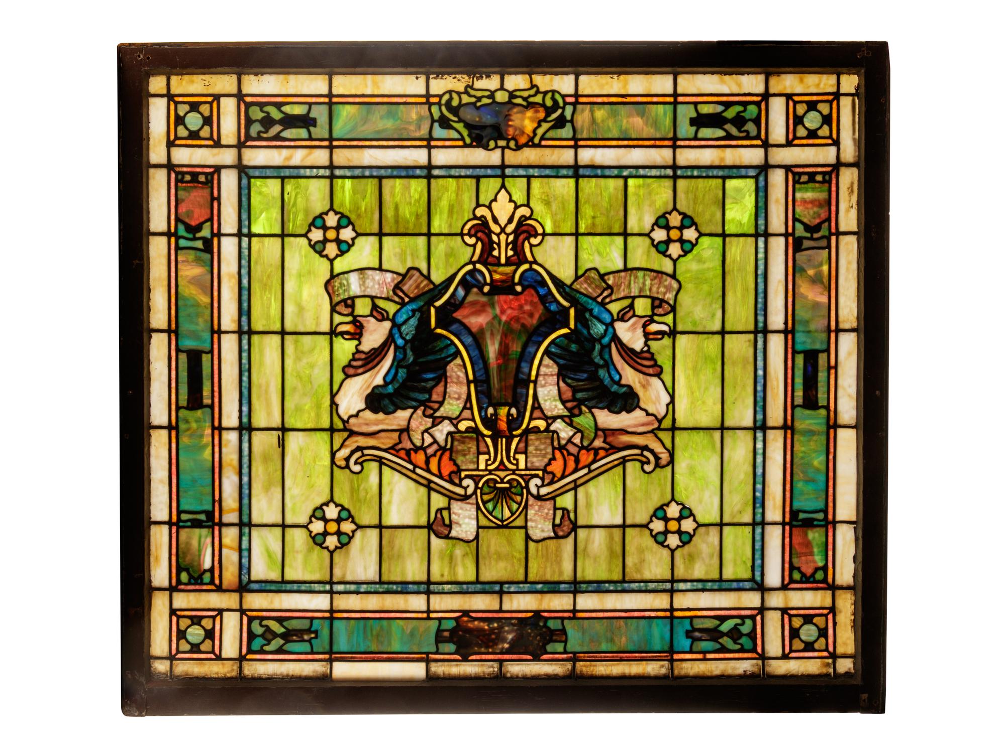 A Rudy Bros. Stained Glass Window Panel