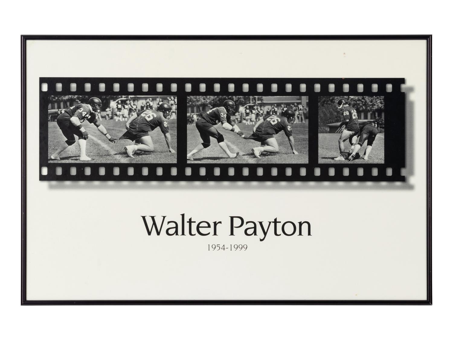 A Chicago Bears Jersey Display Signed by Walter Payton Formerly Displayed at Mike Ditka’s Restaurant