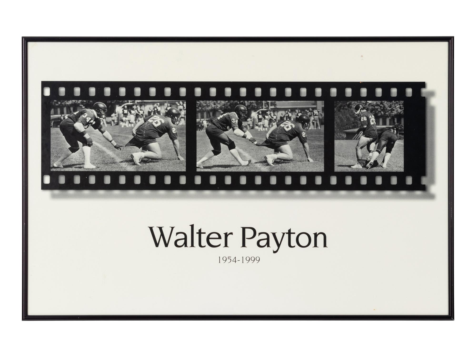 A Chicago Bears Jersey Display Signed by Walter Payton Formerly Displayed at Mike Ditka’s Restaurant