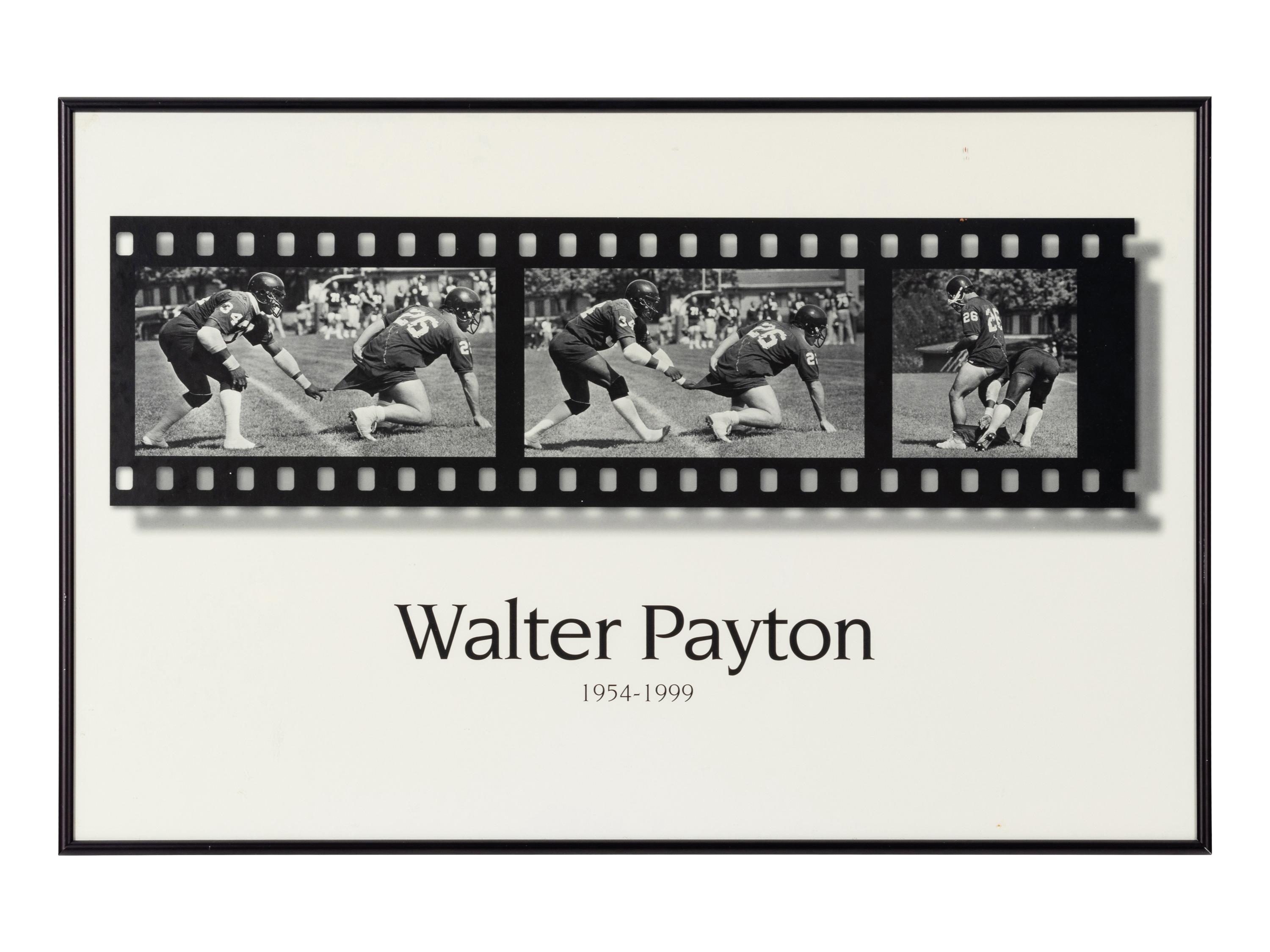 A Chicago Bears Jersey Display Signed by Walter Payton Formerly Displayed at Mike Ditka’s Restaurant