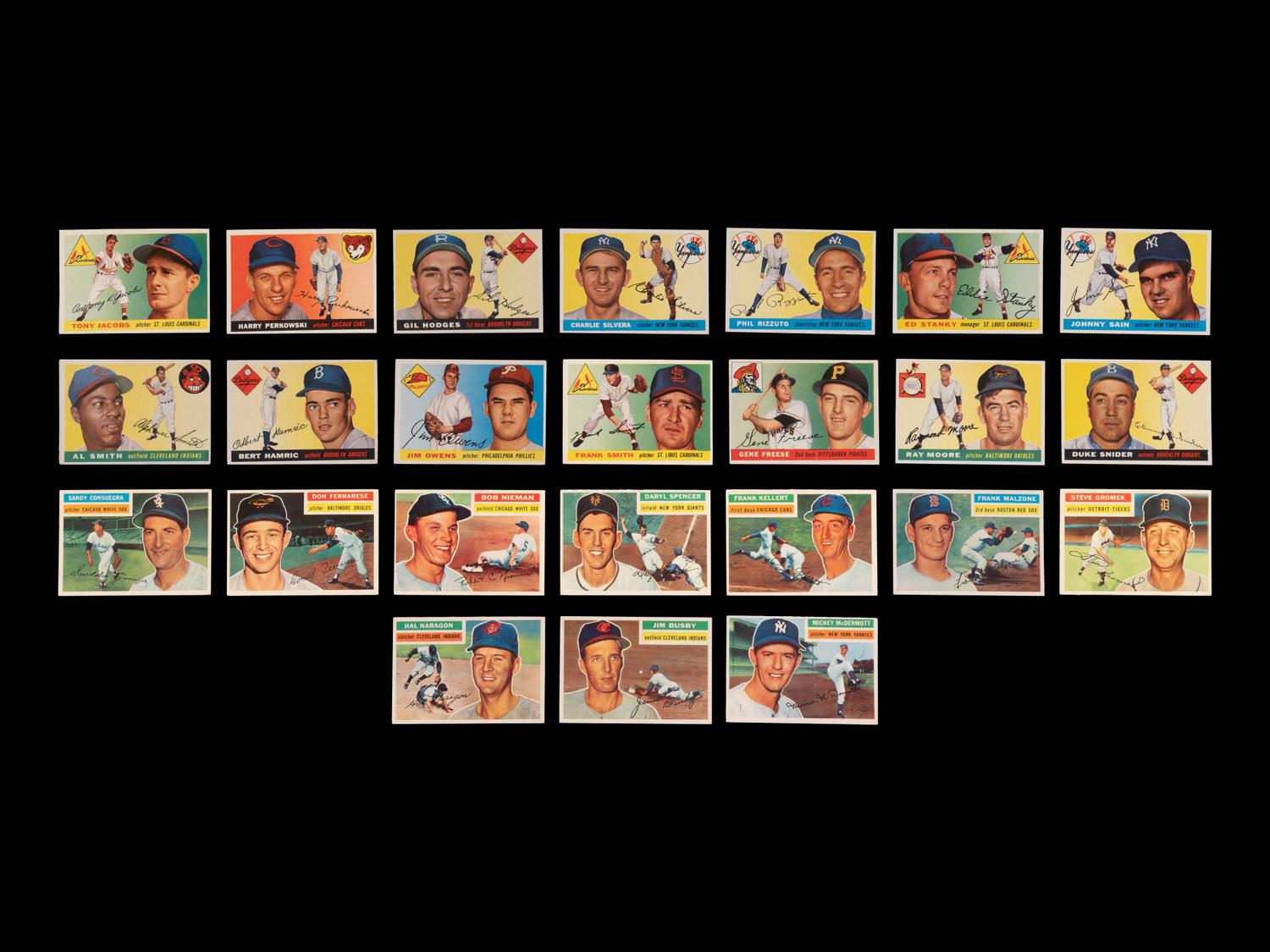 A Group of 140 1955 and 1956 Topps Baseball Cards Including Multiple Hall of Famers and High Numbers,