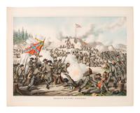 [CIVIL WAR]. 5 Kurz & Allison Civil War-themed chromolithographs