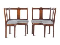 A Pair of George III Provincial Mahogany Corner Seats
