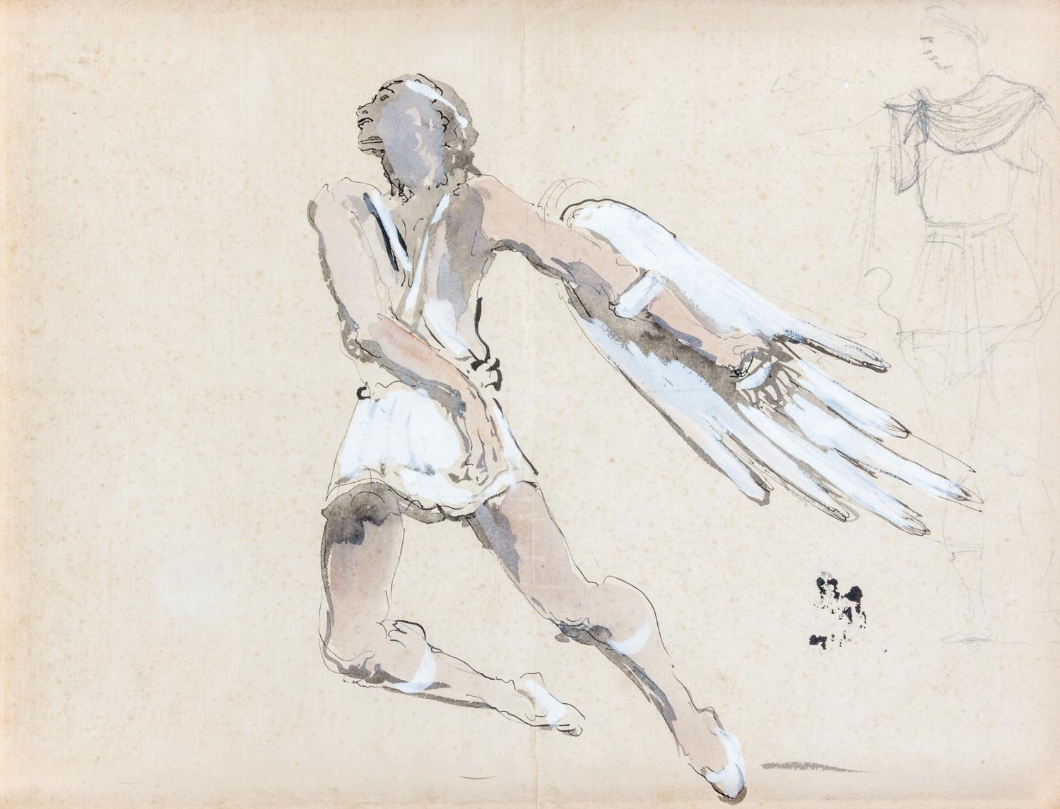 (BALLET RUSSE) BERMAN, EUGENE A costume design together with correspondence pertaining to the Ballet Rouse.