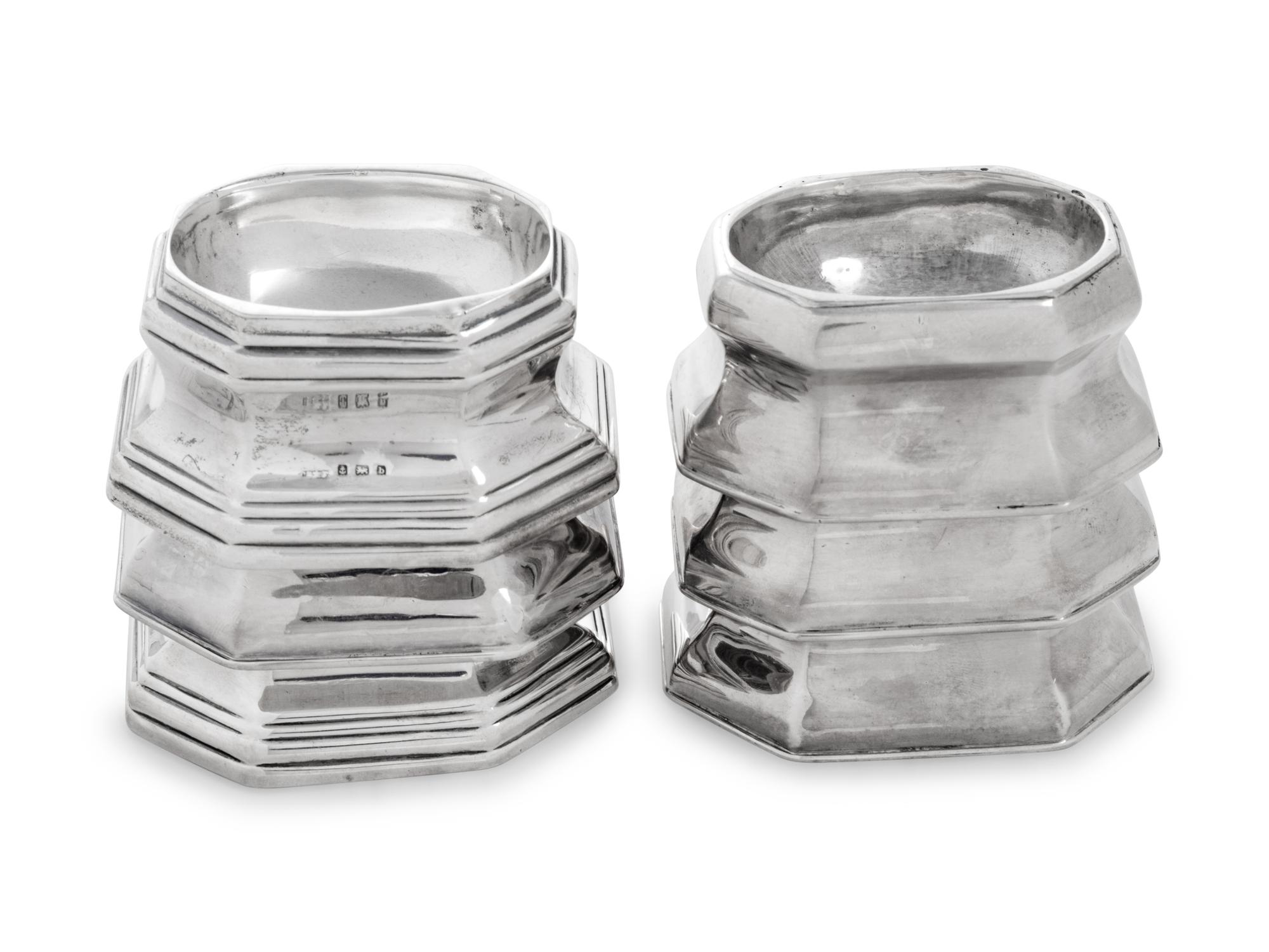 A Set of Four George I Britannia Silver Trencher Salts