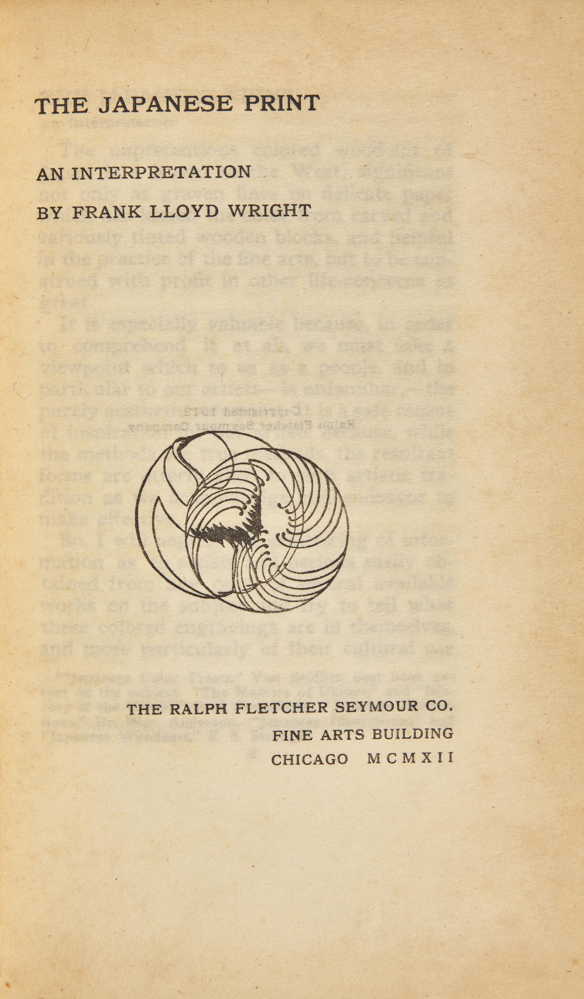 [Architecture] Wright, Frank Lloyd. The Japanese Print An Interpretation