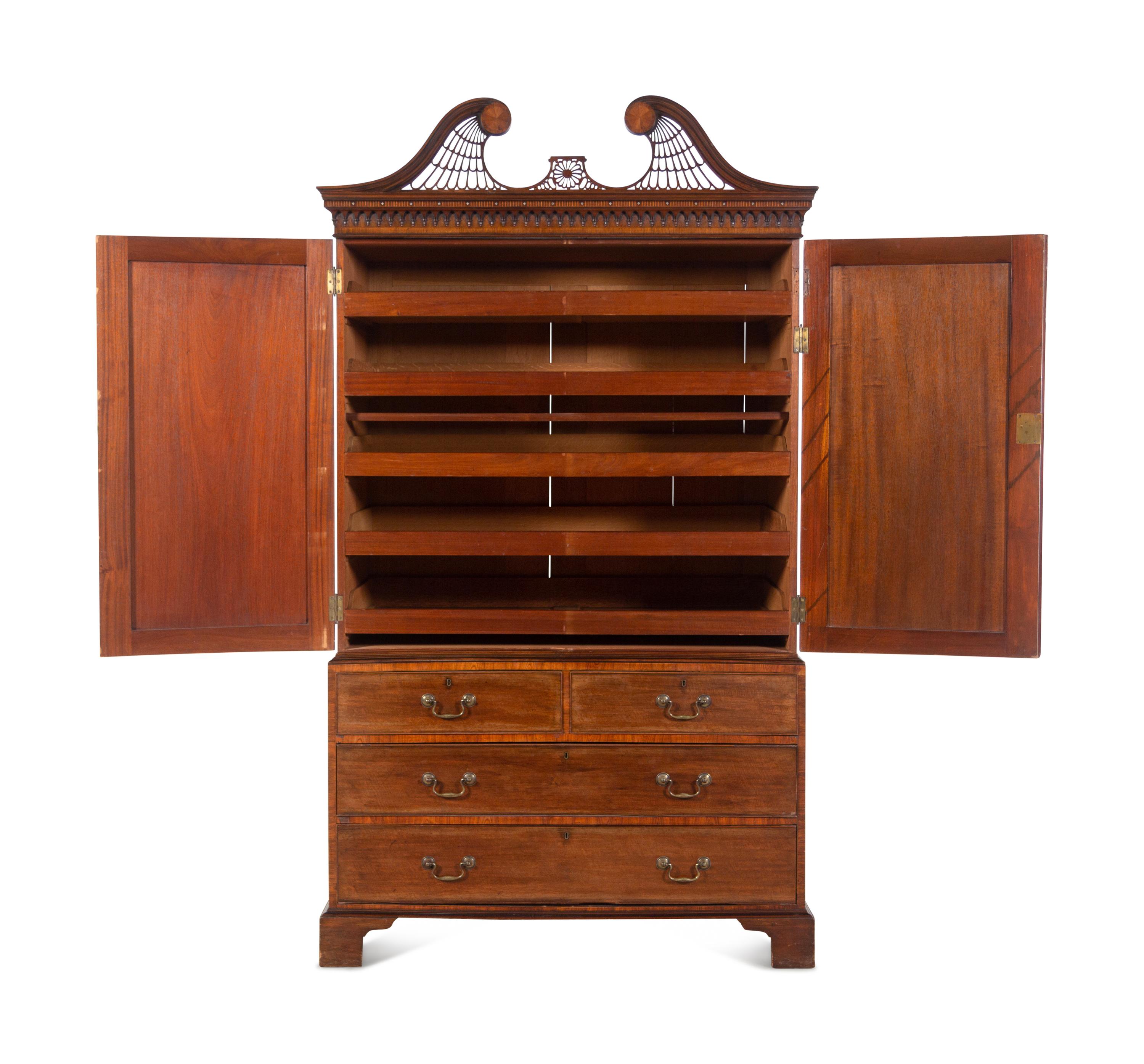 A George III Mahogany Linen Press