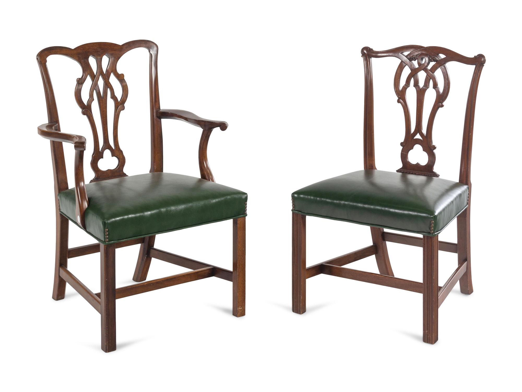 A Set of Ten George III Style Mahogany Dining Chairs