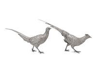 A Pair of Continental Silver Pheasants