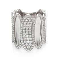 An 18 Karat White Gold and Diamond Band Ring, House of Baguettes, 10.90 dwts.