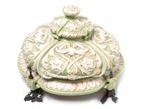 A Continental Faience Hanging Shade Diameter 15 inches.