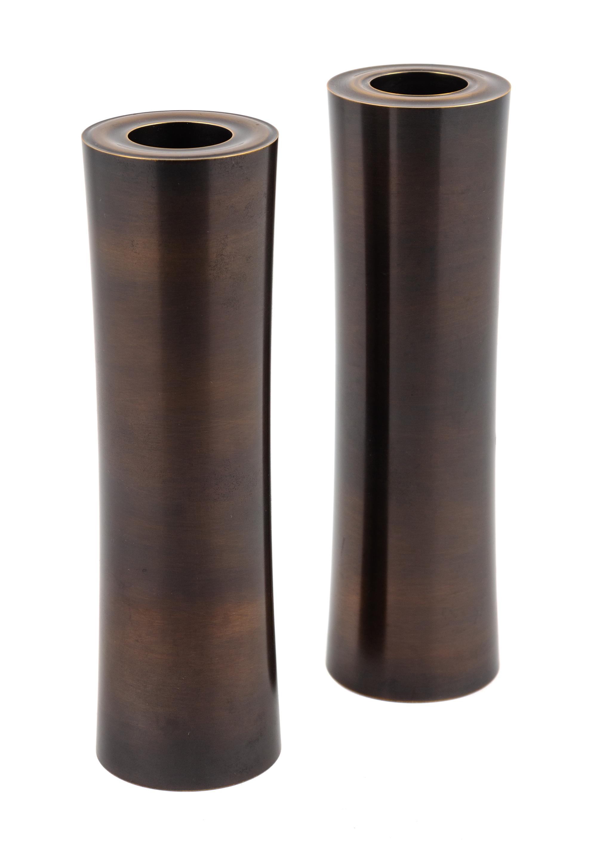 Modernist Vases, c. Mid-20th Century, each of cylindrical form