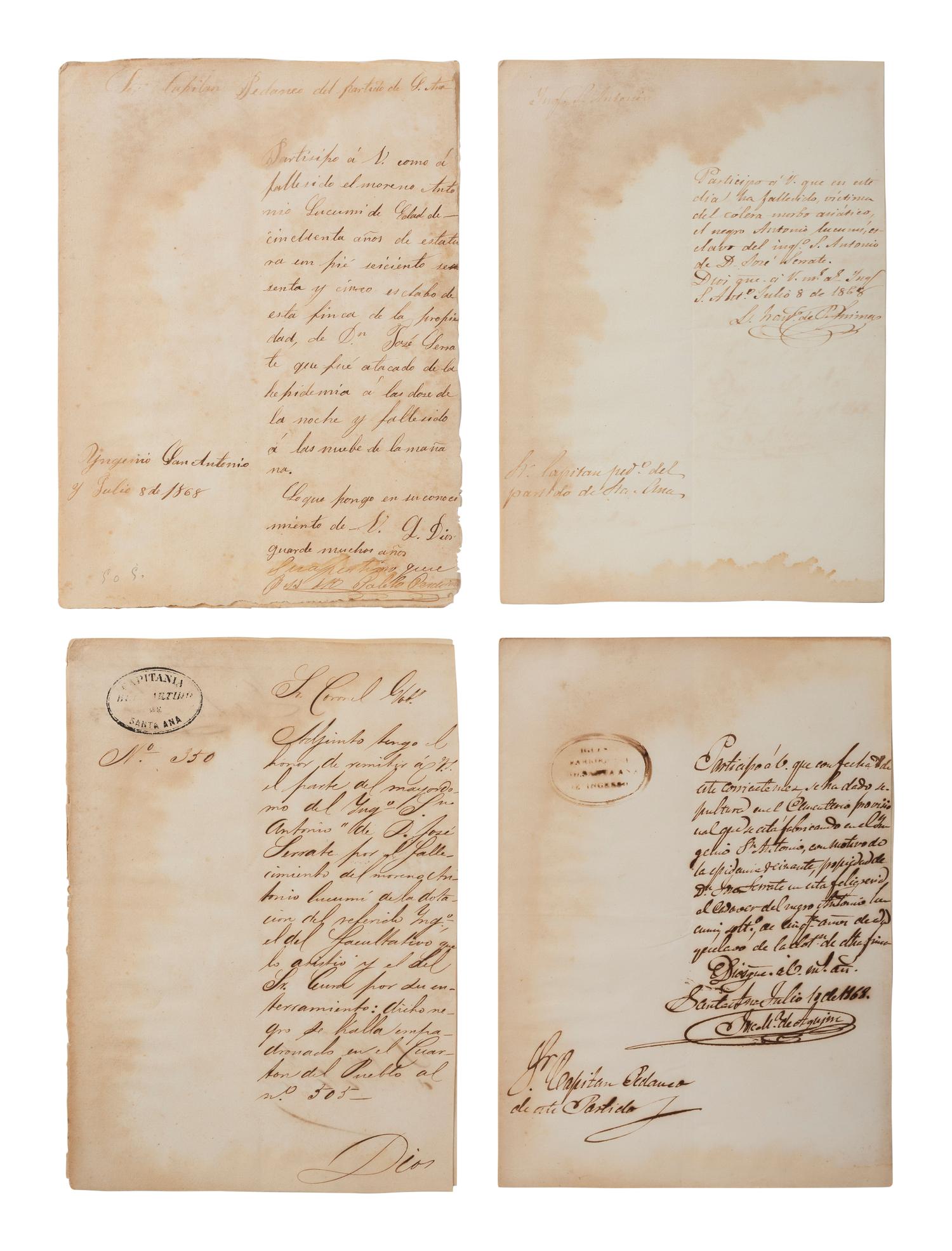 [ENSLAVEMENT & ABOLITION]. A group of 29 assorted Cuban documents, some involving enslaved persons.