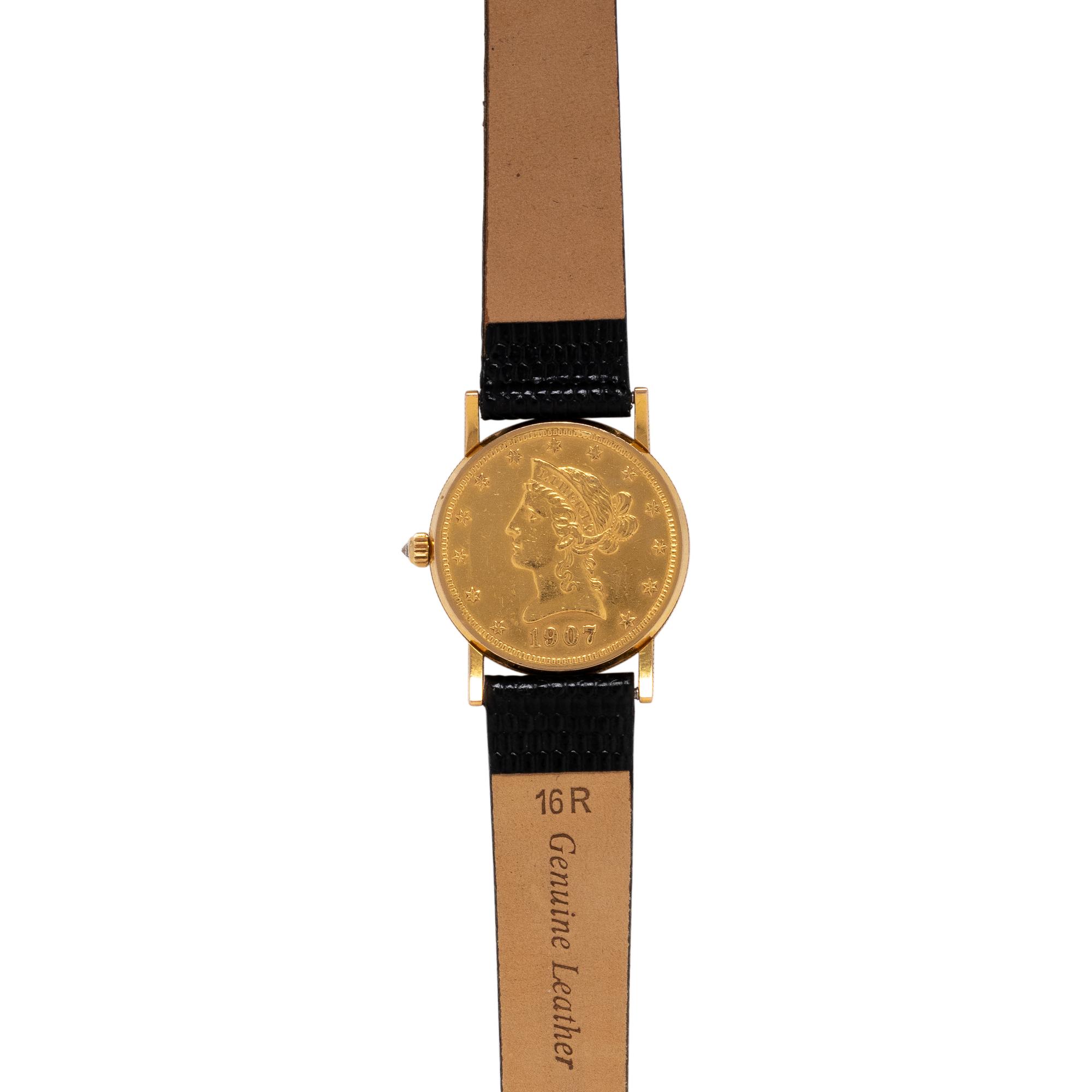CORUM, 18K YELLOW GOLD US $10 COIN WRISTWATCH