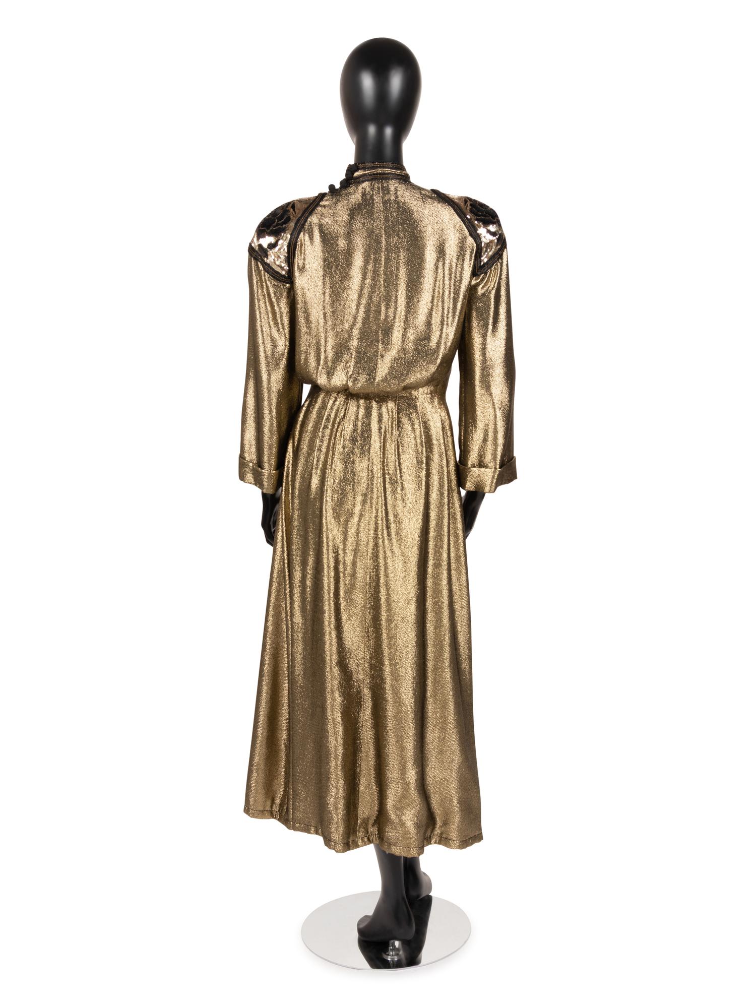 Christian Dior Haute Couture Lamé Wrap Dress, Fall/Winter 1981