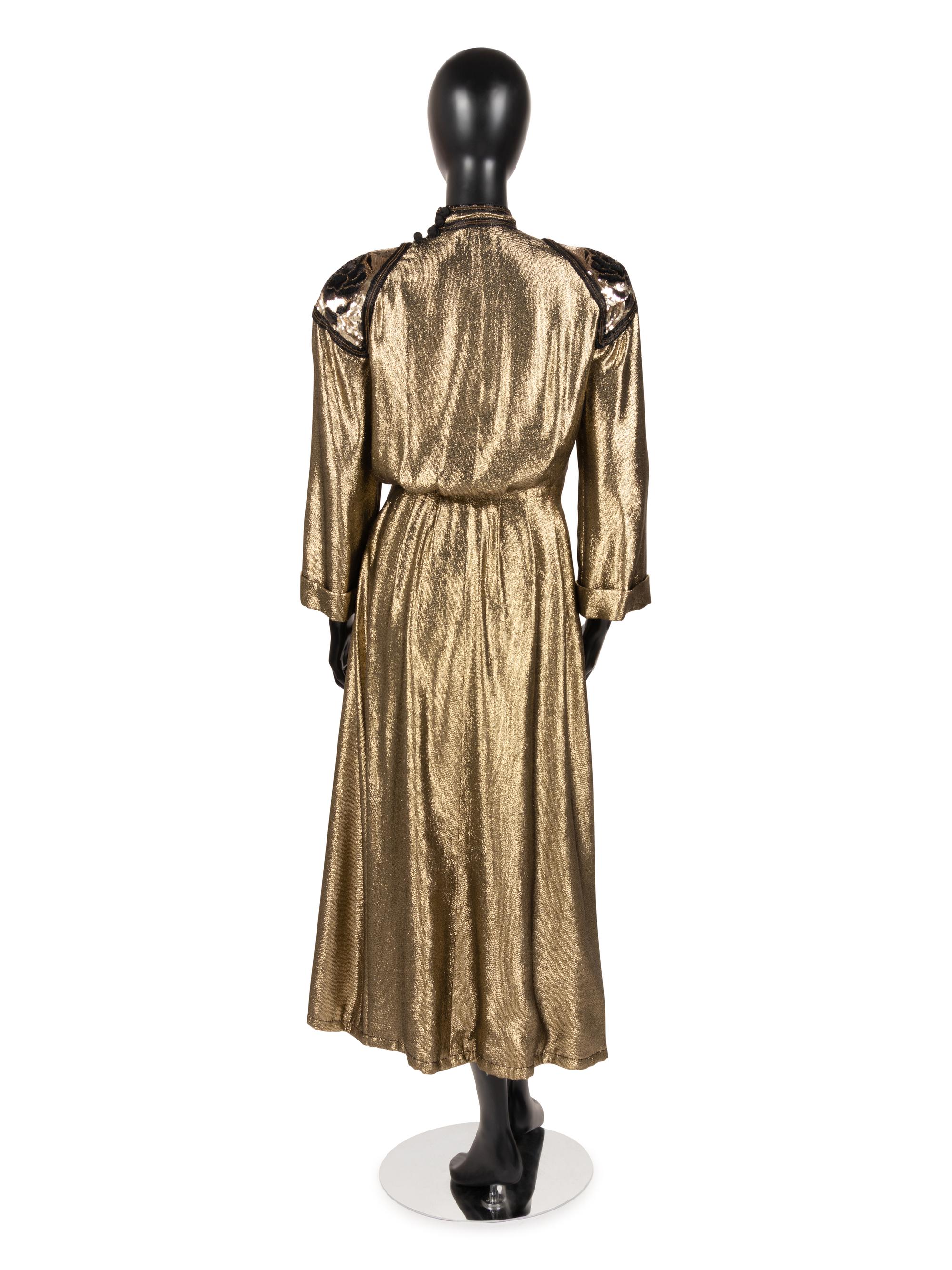 Christian Dior Haute Couture Lamé Wrap Dress, Fall/Winter 1981