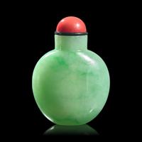 A Chinese Jadeite Snuff Bottle