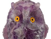 A Carved Amethyst Figure of an Owl