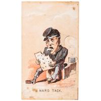 Civil War caricature CDV of soldier eating hardtack. 1861.
